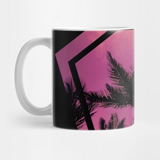 Beach Palms california pink geometric shape Mug